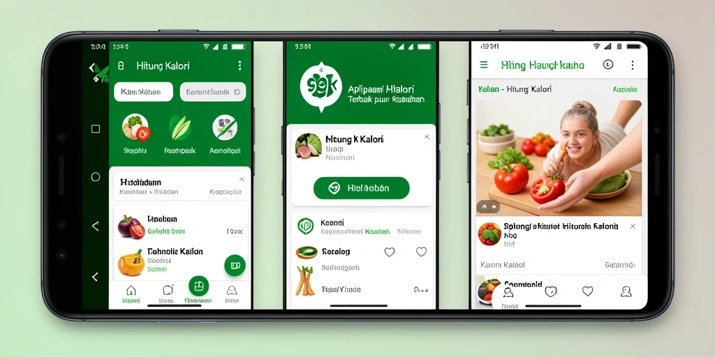 Antarmuka aplikasi 99RK yang menarik dan informatif untuk menghitung kalori.
