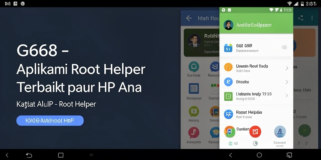 Tampilan antarmuka aplikasi G668 yang ramah pengguna dengan fitur Root Helper.