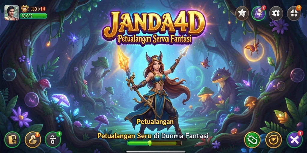 Tampilan antarmuka <strong>JANDA4D</strong> saat menjelajahi dunia petualangan.