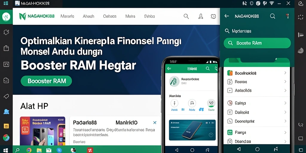 Antarmuka pengguna NAGAHOKI88 untuk mengoptimalkan RAM ponsel.