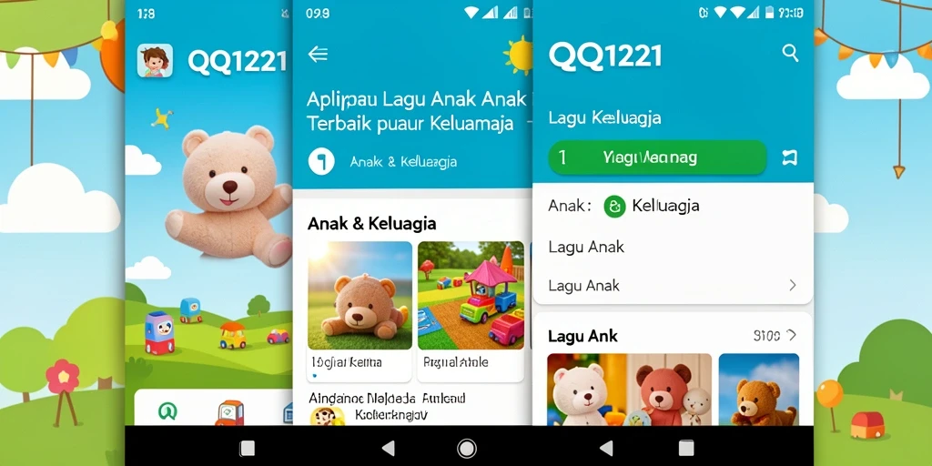 Tampilan antarmuka aplikasi QQ1221 untuk Lagu Anak.