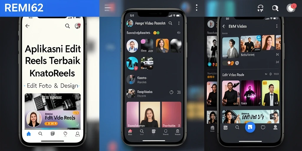 Antarmuka REMI62 dengan alat Edit Video Reels yang lengkap dan mudah digunakan.