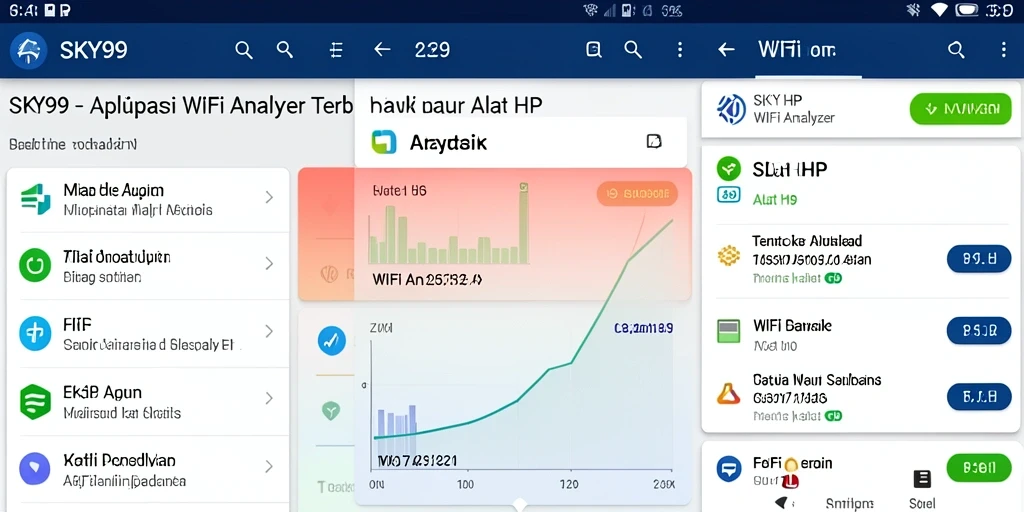 Tampilan antarmuka SKY99 yang intuitif dan informatif untuk WiFi Analyzer.