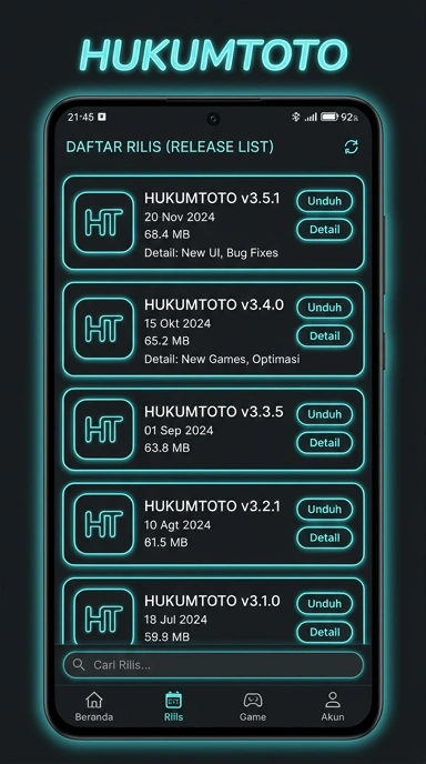Riwayat Versi Aplikasi hukumtoto Untuk Android